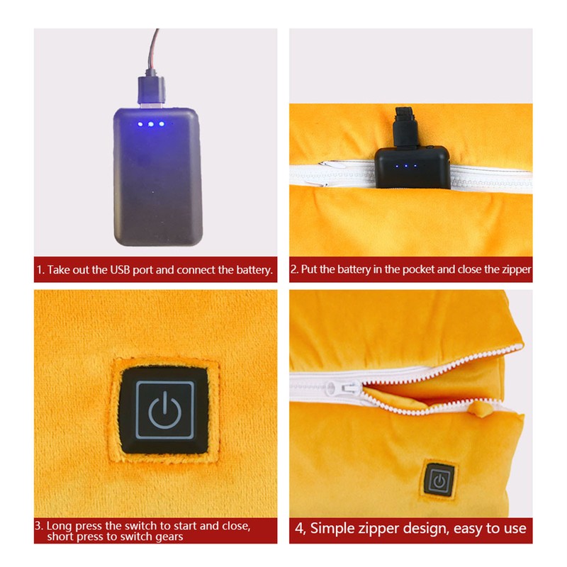 Electric Hot Compress Bag USB 5V 3 Gears Washable Electric