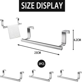 3 Pcs Over Door Towel Rail,Tea Towel Holders for Kitchens Cupboard Drawer Cabinet Over the Door Towel Rail,Practical and Durable Tea Towel Rail,Used for Hanging Towels Tea Towels and Face Towels