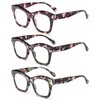 KoKoBin 3 Pack Reading Glasses for Women Oprah Style Cute