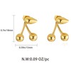 Gold Cherry Earrings for Women Cute Dainty Elegant Fruit Large