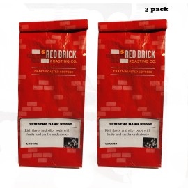 Red Brick Sumatra Dark roast Craft Roasted Coffee (Pack of 2)