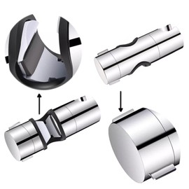 2Pcs Replacement Hand Shower Bracket, BetterJonny for Slide Bar 18-25MM(0.71-1.00 inch) O.D Adjustable Shower Head Holder 360 Degree Rotation Sprayer Holder, Chrome Finished