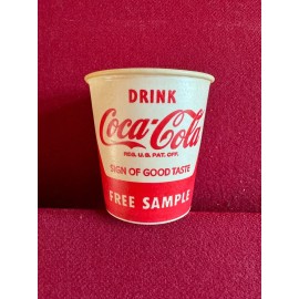 Coca-Cola 1950's, Coca-Cola, "Un-Used", "Free Sample" Paper Cup (Scarce / Vintage)