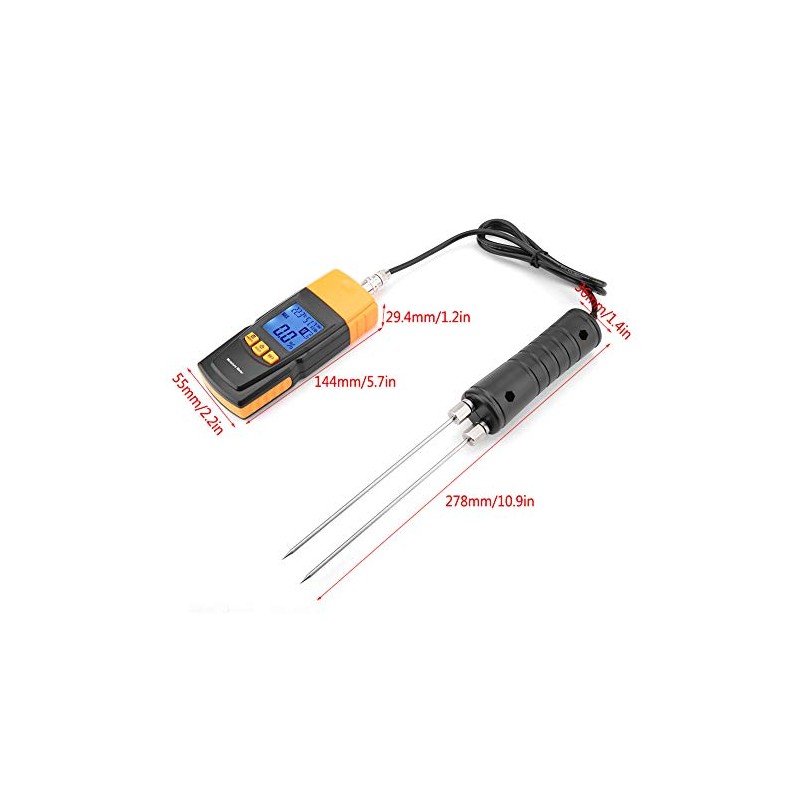 Oumefar Probador de Humedad, Ajustable Medidor de Humedad Detector de