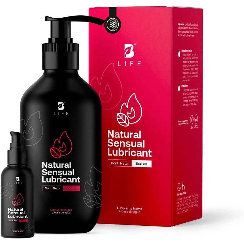 B Life Lubricante Íntimo Base Agua 500 ml 60ml de