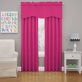 Eclipse Kendall Blackout Wave Curtain Valance, 18", Raspberry