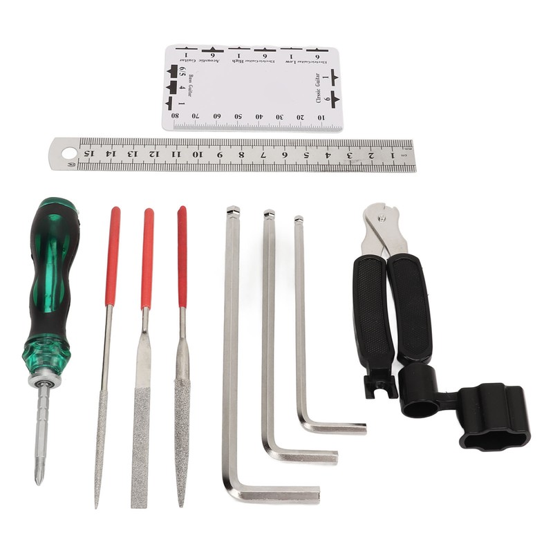 Guitar Maintenance Tool Kit Hex Wrench File Screwdriver Ruler String
