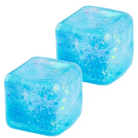 Bojueshaw 2PCS Unique Square Squeeze Stress Reliever – Realistic Ice Cube Design for Fun Pressure Relief – Ideal for Parties and Stress-Reducing Play(Broken Ice Blue)
