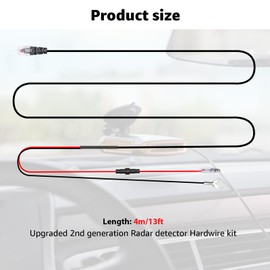 Hodeoo Hodeoo Radar Detector Hardwire Kit with RJ-11 Telephone Style Jack Direct Wire Wiring Kit Compatible with Escort Valentine One Uniden Beltronics Cobra Multiple Fuse Sizes Power Cord Cable