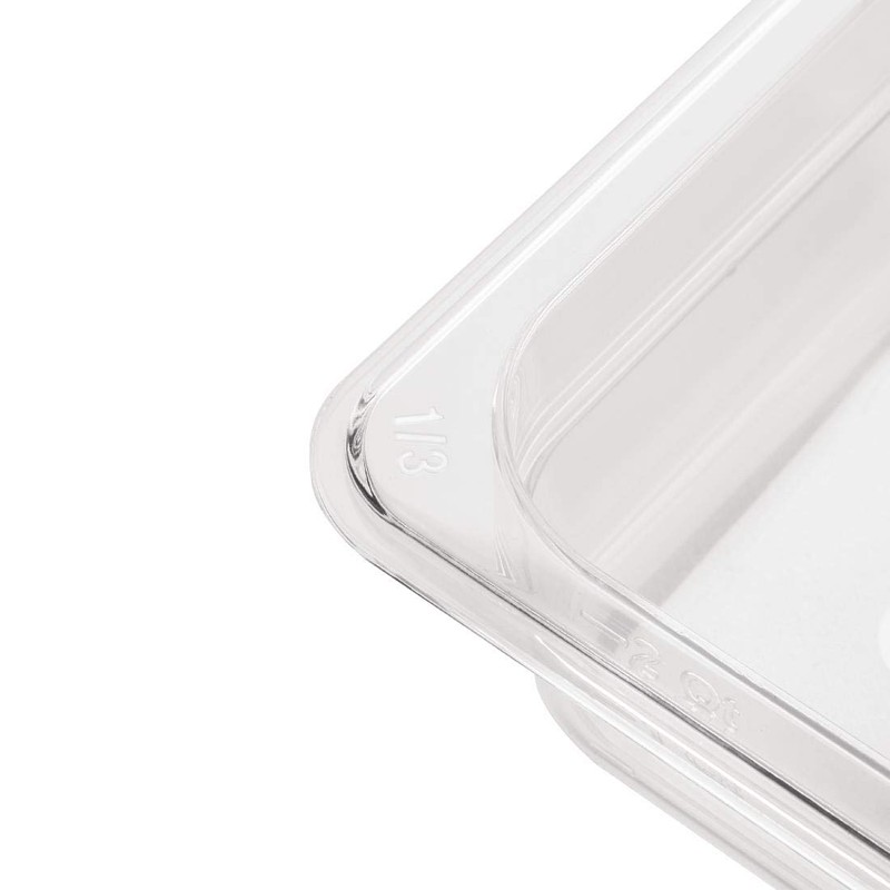 Vogue Polycarbonate 1/3 Gastronorm Container 200 mm Deep, Clear, Capacity: