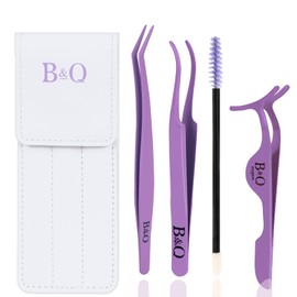 BQaugen Kit de Aplicador de Pestañas de Ojos de 3 Piezas, Pinzas para Extensiones de Pestañas y Aplicación de Pestañas en Racimos, Herramienta de...  