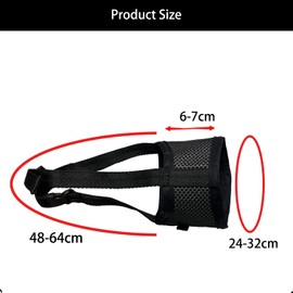 Syiyunran Muzzle for Medium Dogs - Black 6 x 24 x 48 cm, Adjustable Loop Breathable Safe Suitable for Muzzles of Medium and Large Dogs Prevents Barking Biting Chewing Mesh Poison Bait Protection Dog