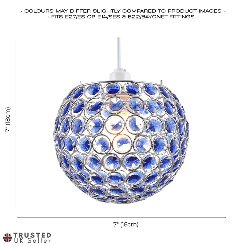 Modern Round Globe Easy Fit Pendant Shade with Small Midnight
