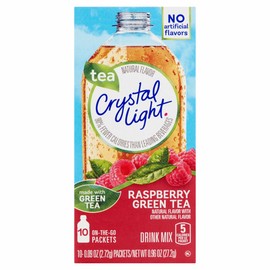 Crystal Light On The Go Raspberry Green Tea, 10-Packet Box (Pack of 5)