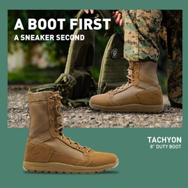 Danner Tachyon 8” Tactical Boots for Men - Ultralight Fast Drying Upper with Abrasion-Resistant Toe, Comfort Footbed, and Non Slip Traction Outsole, Coyote - 12 D