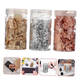 VILLFUL Jars Metallic Foil Flakes for Nail Art Lightweight Sparkling Flakes for Crafts Decoration for Parties Daily Use Easy Storage Box Included