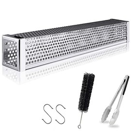 Askoviin Pellet Smoker Tube BBQ Wood Pellet Tube Smoker For Cold Smoking Hot Smoking Portable Barbeque Smoke Generator Box Works With Electric Gas Charcoal Grill