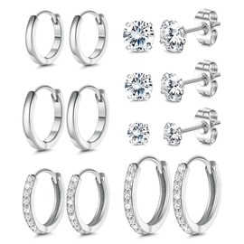 Dochais 14K Gold Plated Earring Set - Hypoallergenic Huggie Hoop, Gold Stud, and Small Hoop Earrings for Women, Trendy Gold Earrings Ideal for Multiple Piercings & Sensitive Ears