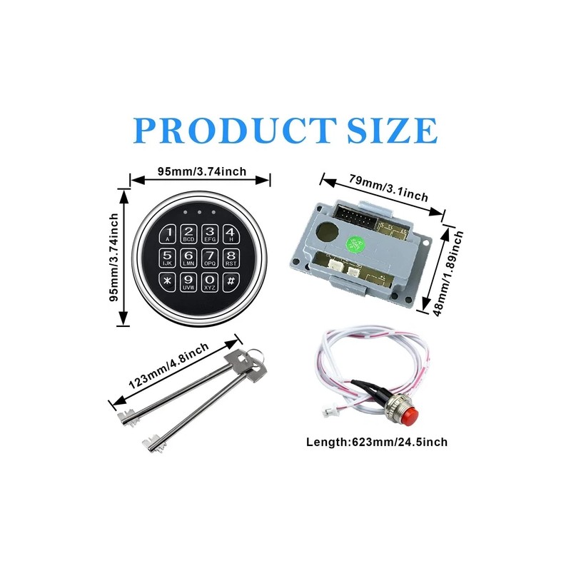 MOUNT Gun Safe Lock Replacement Chrome Keypad Electronic Safe Solenoid