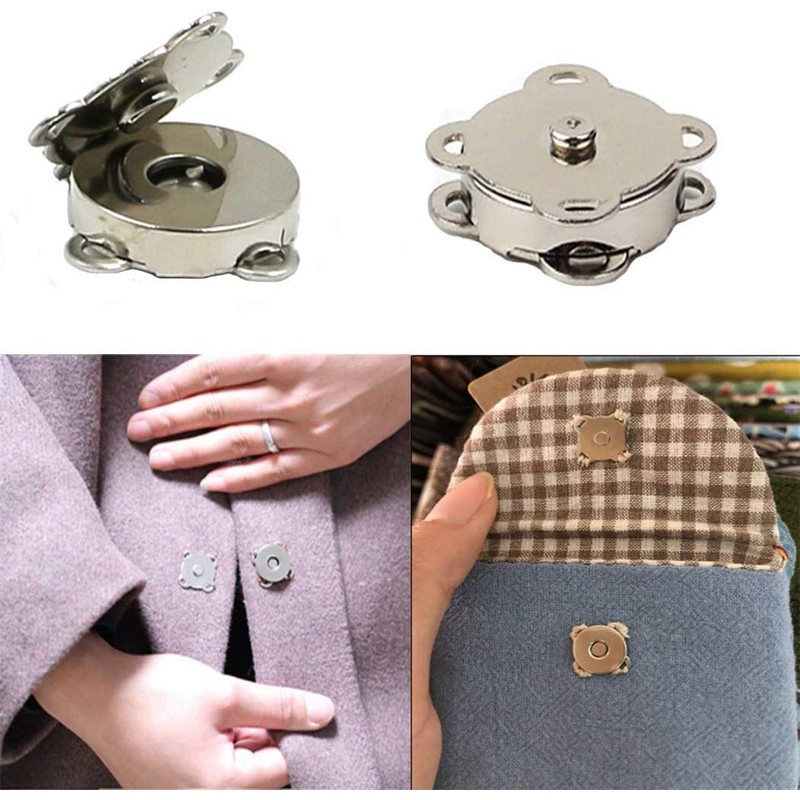 DERAYEE Magnetic Button Sew-on Fasteners, Easy to Sew on Crafting