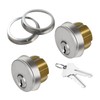 AIsecure Brass Mortise Cylinder with 2 Keys for SC Keyway
