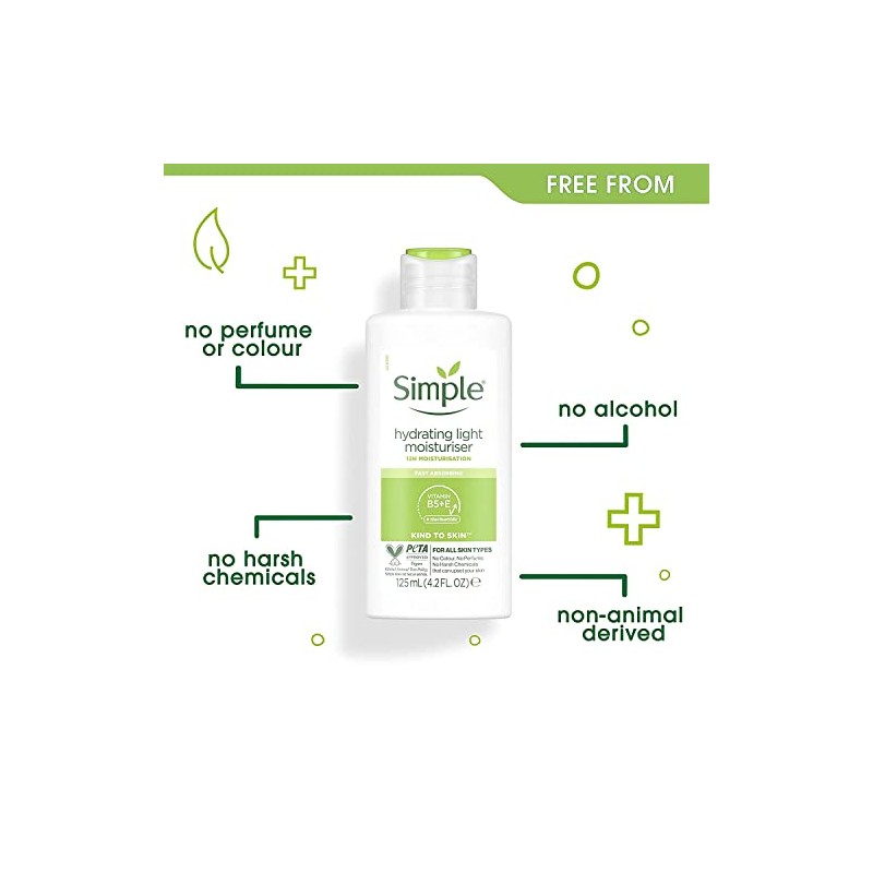 Simple Sensitive Skin Experts Hidratante ligero hidratante, 4.2 FZ (Paquete
