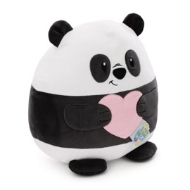 NICI 61795 Cuddly Toy Chill Panda with Heart 20 cm Black Soft Plush Toy Cute Plush Toy for Cuddling and Playing, for Children and Adults, Great Gift Idea