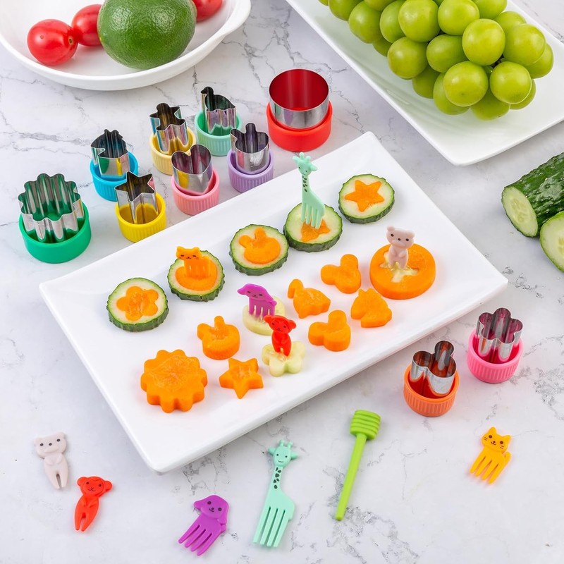 JRGTDS Vegetable Cutters Shapes Set 27 pcs, Mini Cookie Cutters,