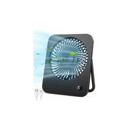 Mini USB Fan, 5 Speeds Table Fan, Very Quiet & Strong, Small Fan with 180° Swivel Stand, Portable Fan for Desk, Travel, Kitchen, Bedroom