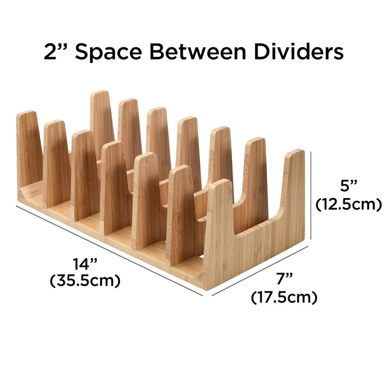 MobileVision Bamboo Versatile 6 Dividers/Sections Orgainzer for Book Rack, Video,