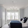 Crystal White Chandelier, Ceramic White Hanging Pendant Light,Crystals Pendant and
