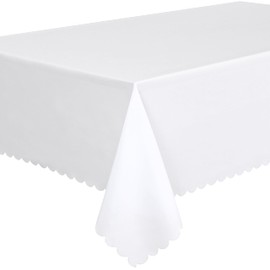 Home Direct Extra Large Rectangular Rectangle Fabric Tablecloth Table Cloth Table Cover 140x300cm 55"x118" White