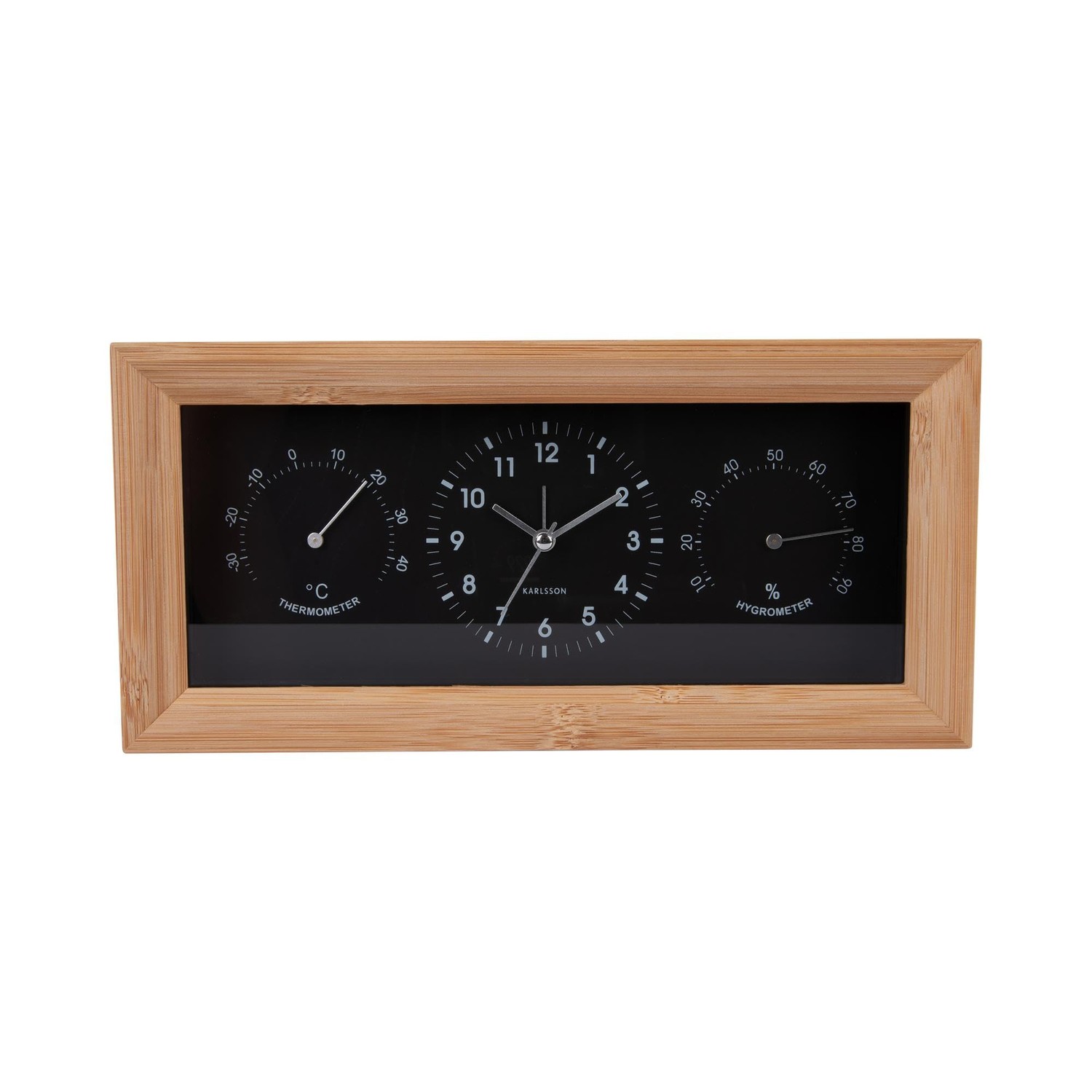 Karlsson Neat Rectangle Alarm Clock – Black – 26 x 5.4 x 12.8 cm ...