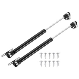 sourcing map 2Pcs Lid Support Hinges, 10 Inch 100N Gas Struts Heavy Duty Gas Spring Soft Close Lid Stay Hinges Lift Support with l Mounts for Tool Box Cabinet, Black