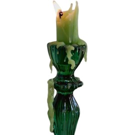Candlestock Hippie Drippy Drip Candles - Pack of 6 Dripping Taper Candles - Wine Bottle Melting Candles (Green)