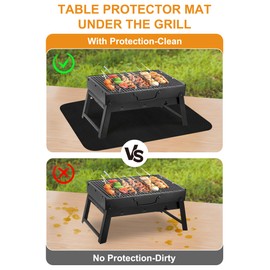 LXLZSH 24×31 inches Heat Resistant Grill Mats for Countertop, Under Grill Mat for Outdoor Grill to Protect Your Prep Table and Outdoor Grill Table Clean, Fireproof & Waterproof & Oil Proof BBQ Mat