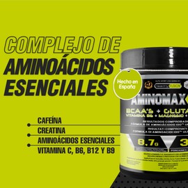 Healthy Fusion Aminomax | Amminoacidi essenziali | 8,7g/dose di BCAA, Glutamina, Collagene, Magnesio e Vitamina B6 | Recupero muscolare, attiva il metabolismo e rafforza il sistema immunitario | 300g