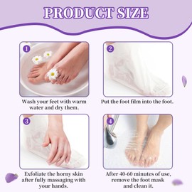 FunnAura 4PCS Foot Peel Mask for Hard Skin, Feet Exfoliating Peeling Mask Callus for Men Women