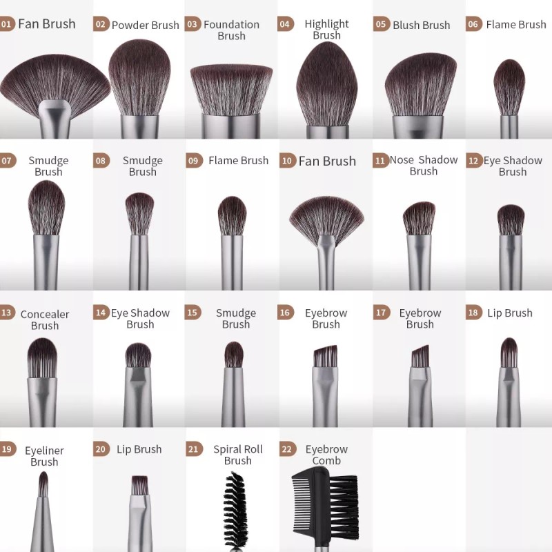 Ducare 22pc Brocha De Maquillaje Con Bolsa Cepillo Cosmético