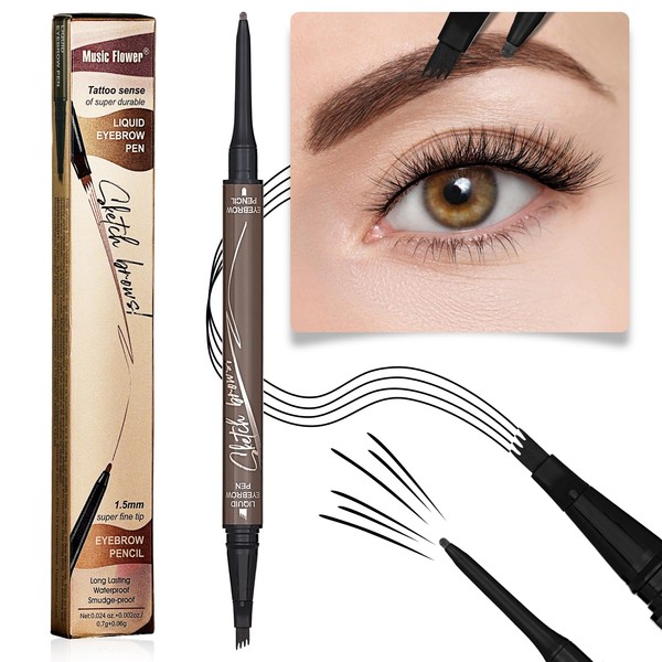4 Tiped Microblading Eyebrow Pen 2 in 1 Waterproof Eyebrow