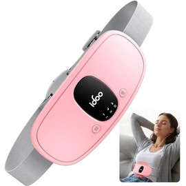 iDOO Adjustable Heating Pad for Period Cramps Relief - Portable Cordless Belly & Back Comfort with Daily Use Design, Ideal Mother's Day Gift for Wome - Color: Pink