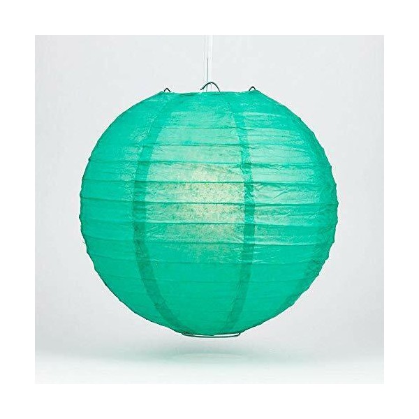 Quasimoon 8" Teal Round Paper Lanterns (10 PACK) by PaperLanternSt