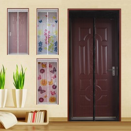 WYZworks (Black) Magnetic Mesh Hands-Free Lace Screen Door (Various Designs Available)