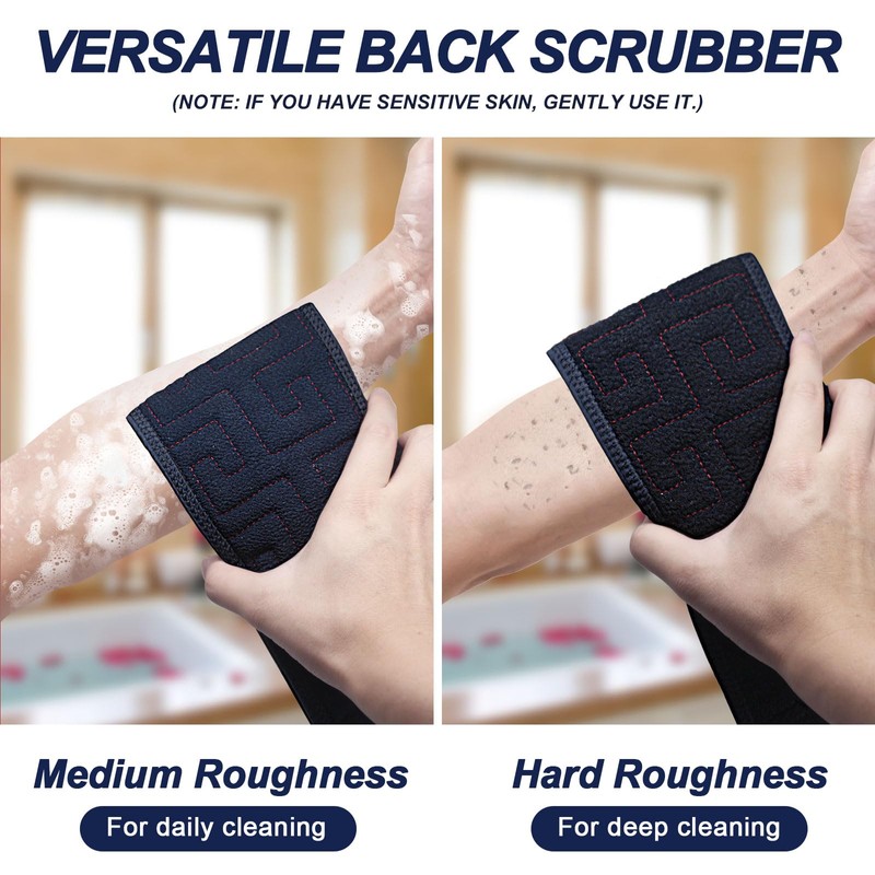 Exfoliating Back Scrubber for Shower, 38 Inches Long Back Exfoliator