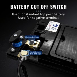 2pcs Battery Disconnect Switches 12V/24V, Battery Shut Off Switch, Quick Disconnect Battery Cut Off Switch for Car RV Boat (L Shaped)