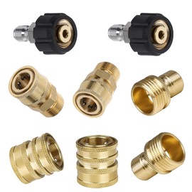YuanTenhwy Pressure Washer Quick Connect Kit, Quick Disconnect Kit, M22 Swivel to 3/8'' Quick Connect, 3/4" to Quick Release,Sandblasting Kit，8PCS