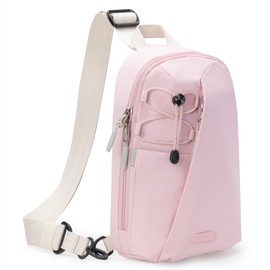 Inateck Sling Bag X-Row, Lightweight Men's Shoulder Bag, Splash-proof Chest Bag, Crossbody Bag for Hiking, Travel, Walking, pink, Casual