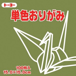 Toyo Origami Paper Single Color - Olive - 15cm, 100 Sheets