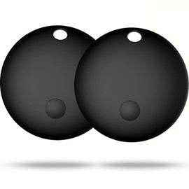 Pet Trackers, Item Locator Tags Works with Apple Find My (iOS Only) Mini GPS Tracker for Car, No Subscription, Item Finder for Key Luggage Backpack Pet Bike (Black-2pcs)