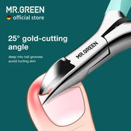 MR.GREEN- Cortaúñas cómodo y profesional, diseño de olécranon preciso y afilado, corta fácilmente uñas problemáticas, como uñas gruesas/duras o encarnadas.